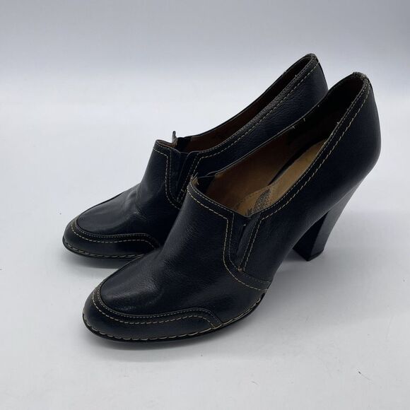 Sofft Womens Black Leather Comfort Round Toe Heel Shoes Size 9.5‎ M - Picture 1 of 9